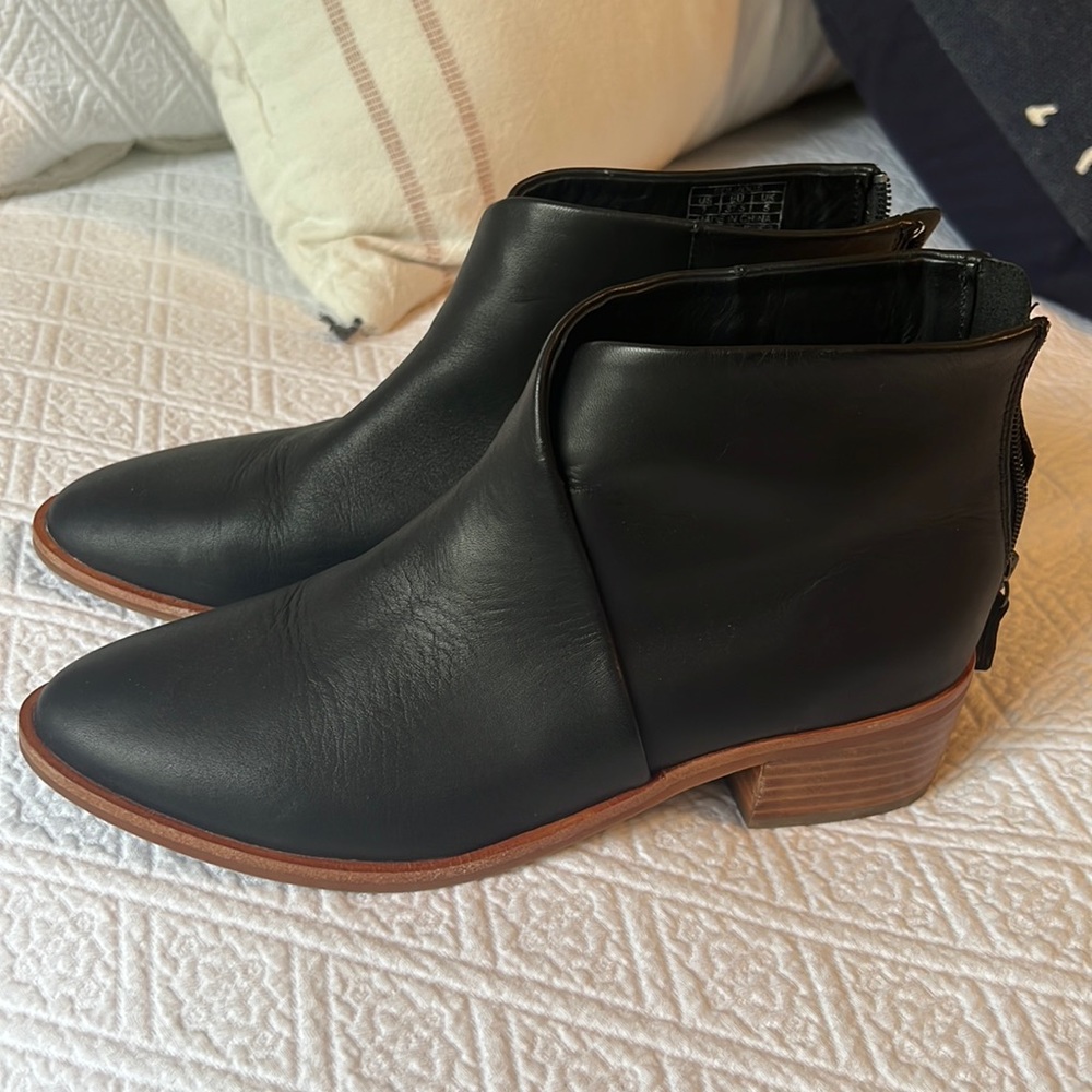 Soludos Venetian Booties Black Leather